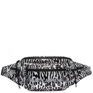 Saint Laurent Zebra Print Nylon Fanny Bag NWT